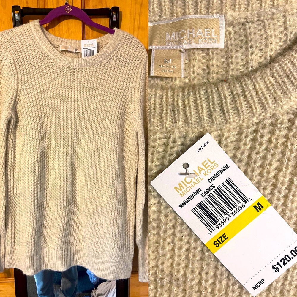 MK Tan with Gold Sweater